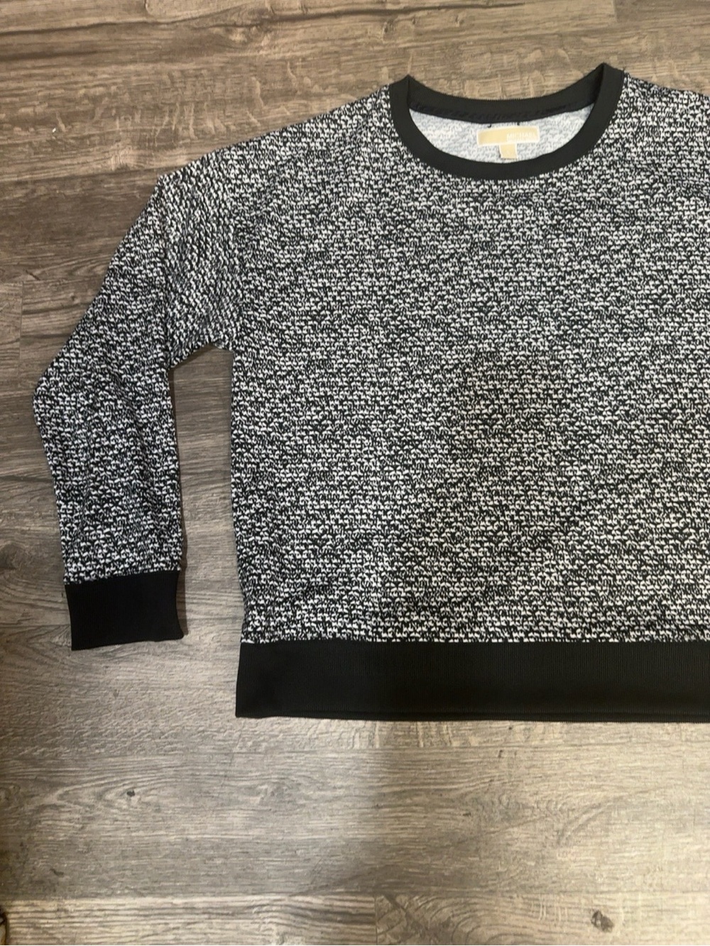 Michael Michael Kors Black & White Marled Knit Pullover Sweater Women’s L - Picture 4 of 9